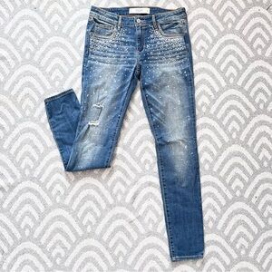 ABERCROMBIE & FITCH Women’s Super Skinny Fit Bedazzled Blue Denim Jeans 8 NWT